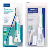 Virbac Dog Cat Toothpaste Kit Dental Toothbrush Finger Brush Poultry Flavour 70g Fish