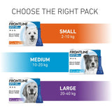 FRONTLINE SPOT ON Flea & Tick Treatment for Cat, Small, Medium and Large Dog 1, 3, 6