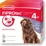 Beaphar FIPROtec Flea & Tick Spot-On Treatment for Extra Large Dogs (40-60kg), 1, 4