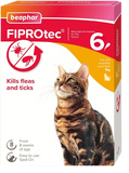 Beaphar FIPROtec Spot-On Flea & Tick Treatment for Cats, 1, 4, 6 Pipettes