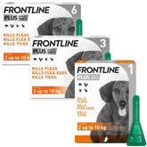 FRONTLINE PLUS Flea & Tick Treatment Small Dog (2-10kg) 1, 3, 6 Pipettes Pack