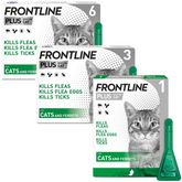 FRONTLINE PLUS Flea & Tick Treatment Cat 1, 3 and 6 Pipettes Pack