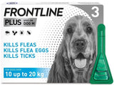 FRONTLINE Plus Flea & Tick Treatment Medium Dog (10-20kg) 1, 3, 6 Pipette Packs
