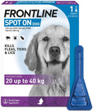 FRONTLINE SPOT ON Flea & Tick Treatment for Cat, Small, Medium and Large Dog 1, 3, 6