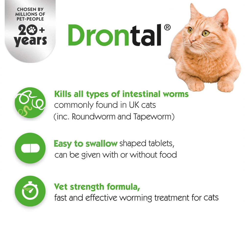 Drontal Wormer tablets for Small and Medium Cats (Under 4kg)