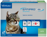 Effipro Duo Spot on Solutions For Cat S/M/L/XL Dog 4 Pipettes per Pack