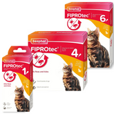 Beaphar FIPROtec Spot-On Flea & Tick Treatment for Cats, 1, 4, 6 Pipettes