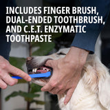 Virbac Dog Cat Toothpaste Kit Dental Toothbrush Finger Brush Poultry Flavour 70g Fish