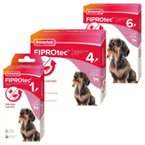Beaphar FIPROtec Flea & Tick Spot-On Treatment for Small Dogs (2-10kg), 1, 4, 6