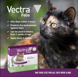 Vectra Felis Spot-On Flea Treatment for Cats and Kittens (0.6kg-10kg) 3 Pipettes