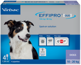 Effipro Duo Spot on Solutions For Cat S/M/L/XL Dog 4 Pipettes per Pack