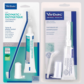 Virbac Dog Cat Toothpaste Kit Dental Toothbrush Finger Brush Poultry Flavour 70g Fish Flavour 43g