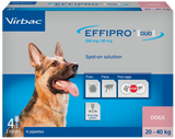 Effipro Duo Spot on Solutions For Cat S M L XL Dog 4 Pipettes per Pack