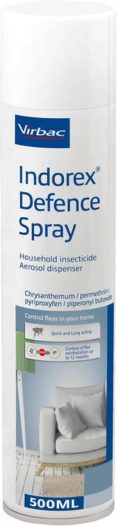 Indorex Defence Household Flea Spray Dog Cat 500ml - 12 Month Protection