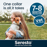 Seresto Cat Dog Flea Collar With Tick Control Adjustable 8 Month Protection, 1 Collar