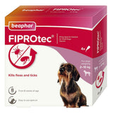 Beaphar FIPROtec Flea & Tick Spot-On Treatment for Small Dogs (2-10kg), 1, 4, 6
