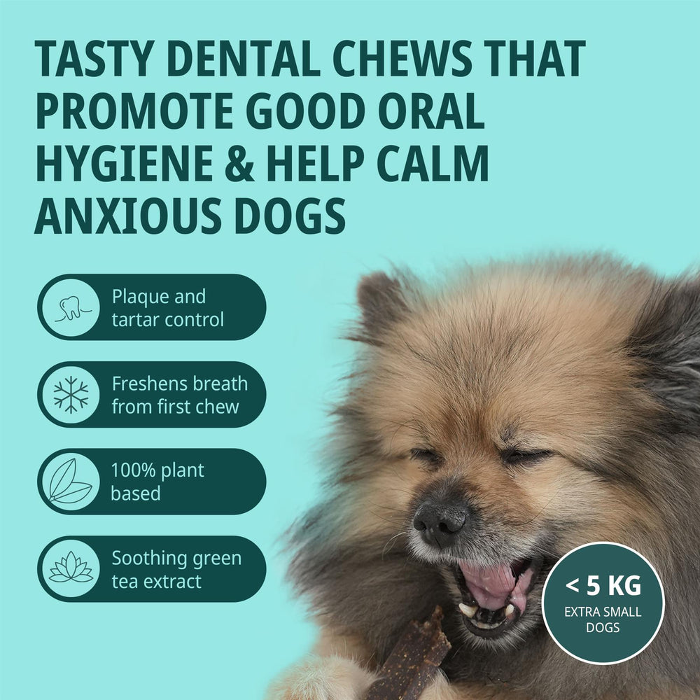 Virbac Veggiedent Zen 15 Dental Oral Care Dog Chews + Calming Anxiety Relief XS S M L