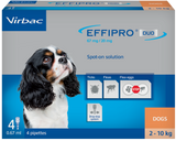 Effipro Duo Spot on Solutions For Cat S/M/L/XL Dog 4 Pipettes per Pack