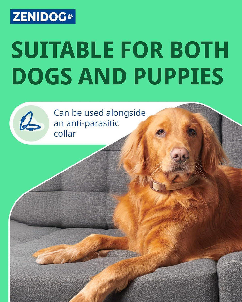 Virbac Zenidog Collar Calming Pheromones Stress Relief for Medium to Large Dogs