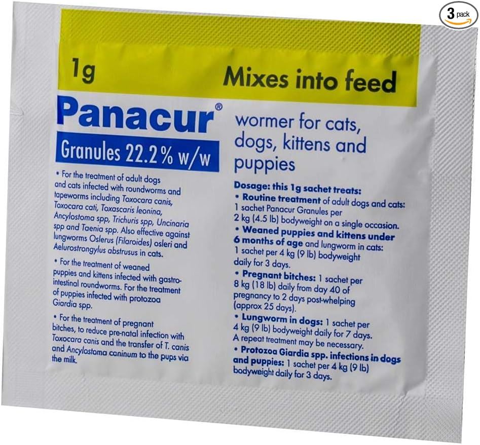 Panacur 22% Granules Treatment for Worms in Dogs & Cats