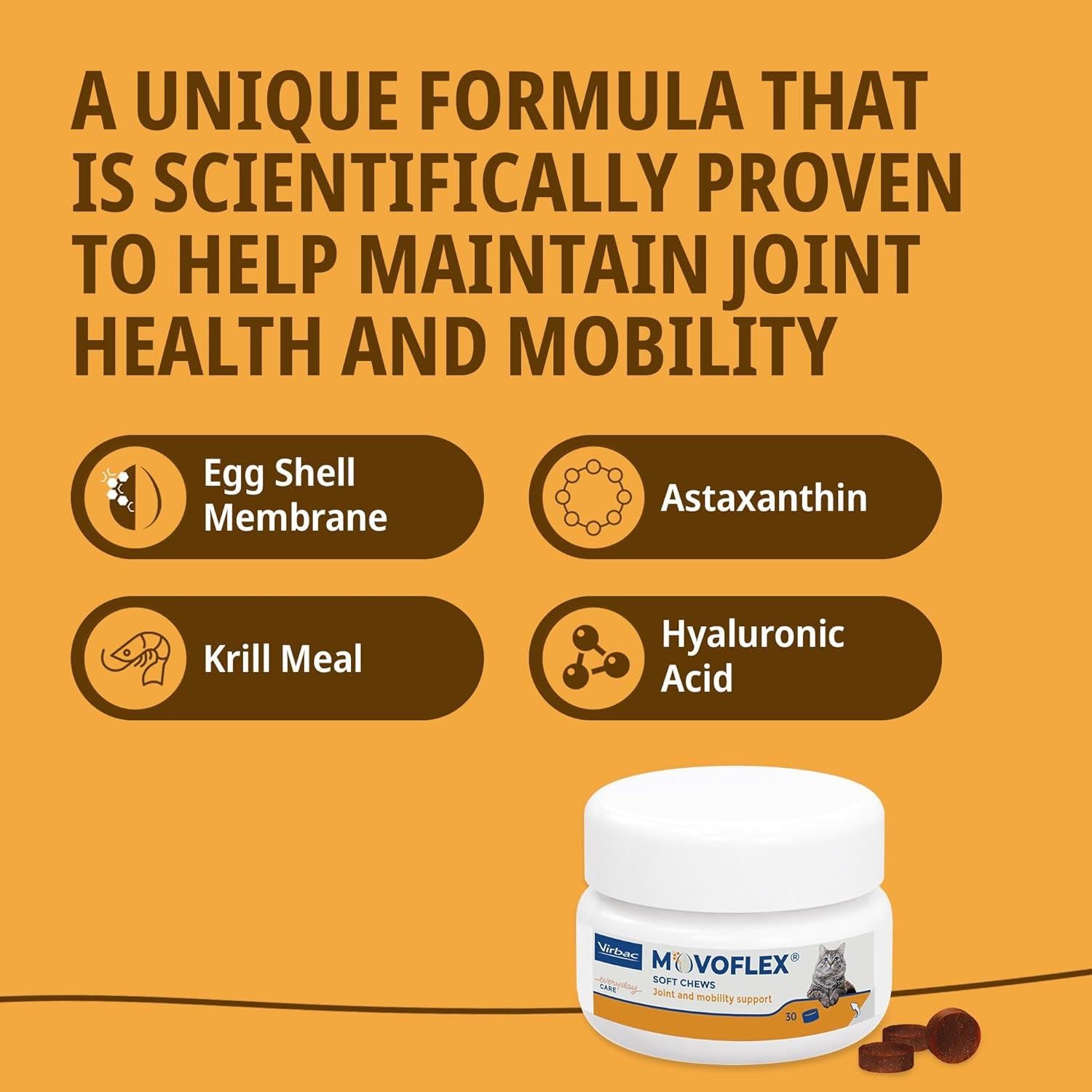Movoflex Cat & Dog Joint & Mobility Support Supplement Highly Palatable Soft Chews x30