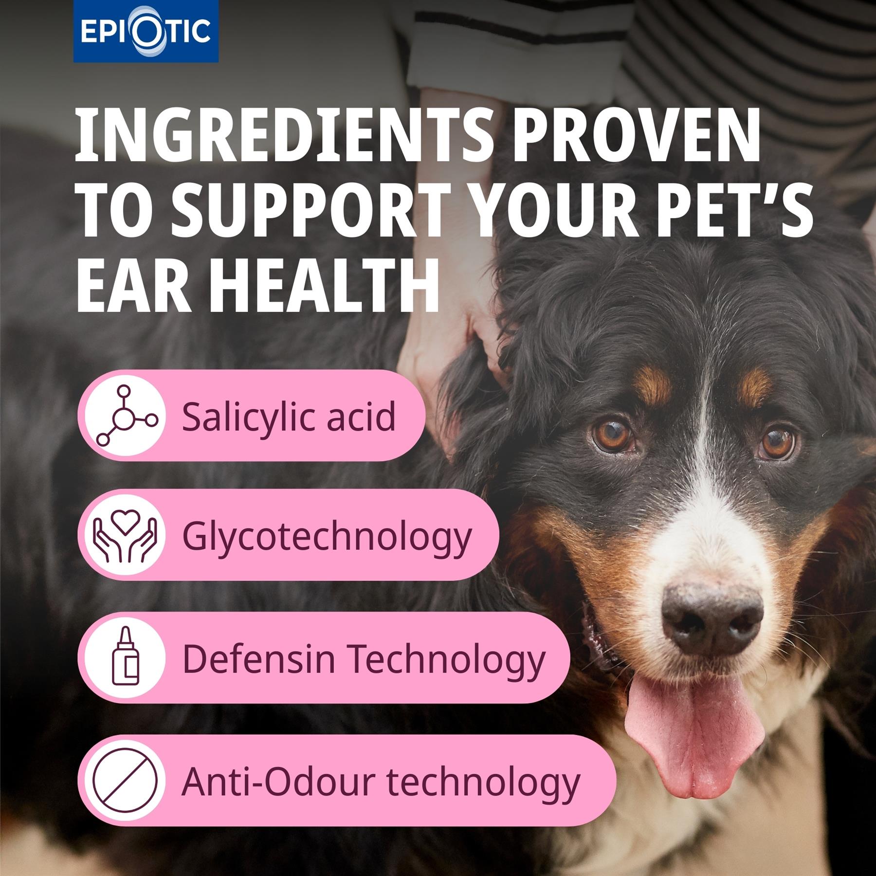 EpiOtic Ear Cleaner for Cats & Dogs - 60ml & 125ml Bottle - Antibacterial & Antifungal