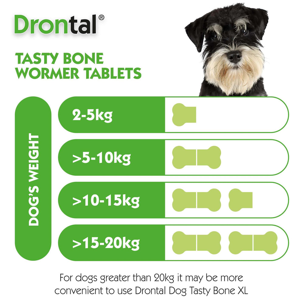 Drontal Plus for Small and Medium Dogs Bone Shaped Worming Tablet Packs