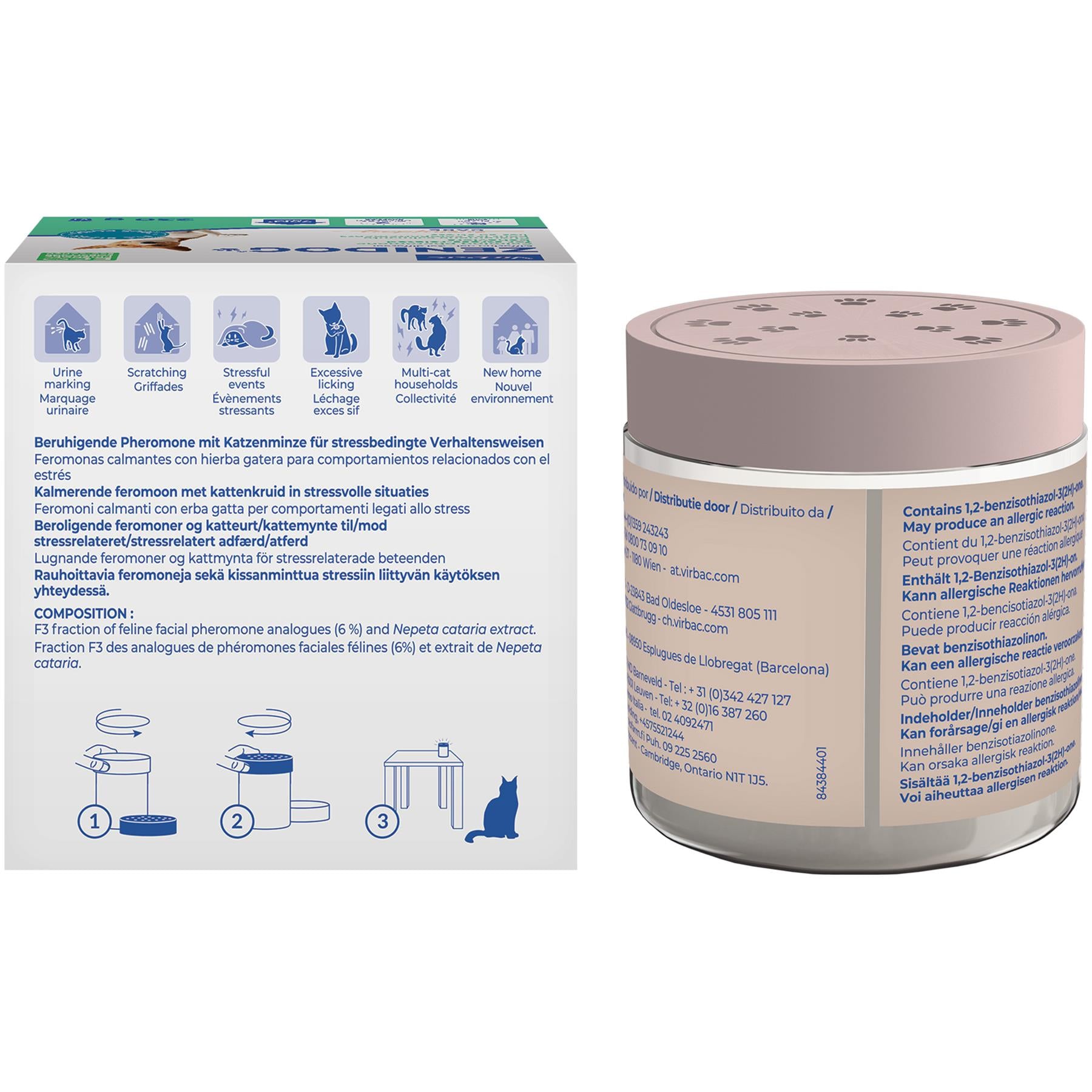 Virbac Zenifel Calming Gel Diffuser & Calming Spray For Cats Calming Pheromones