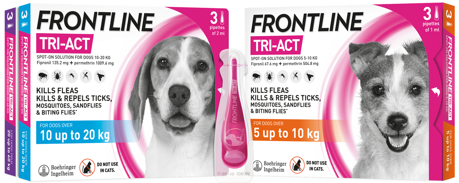 Frontline Tri-Act Spot On Flea and Tick Treatment For Small Medium and Large Dogs 3