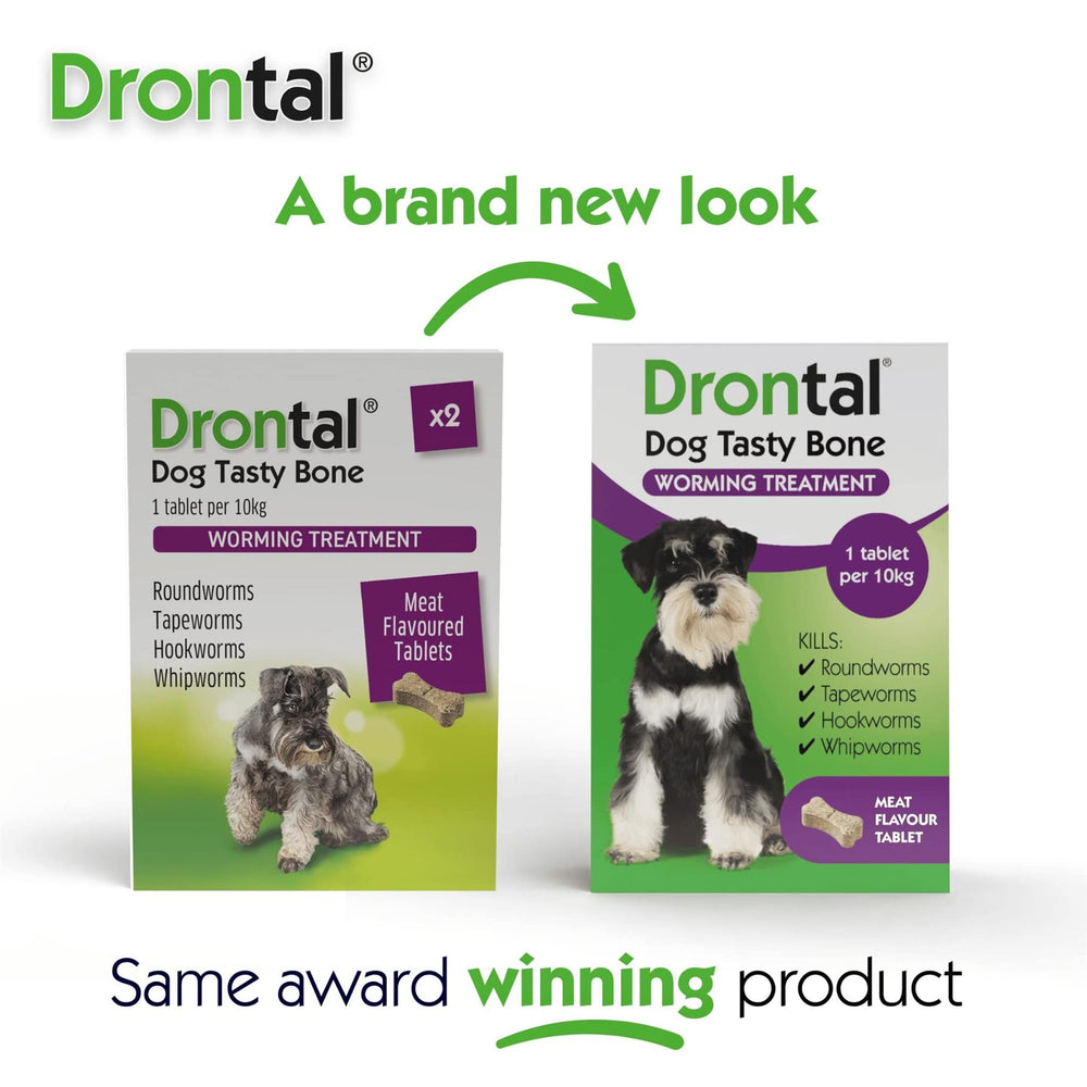 Drontal Plus for Small and Medium Dogs Bone Shaped Worming Tablet Packs