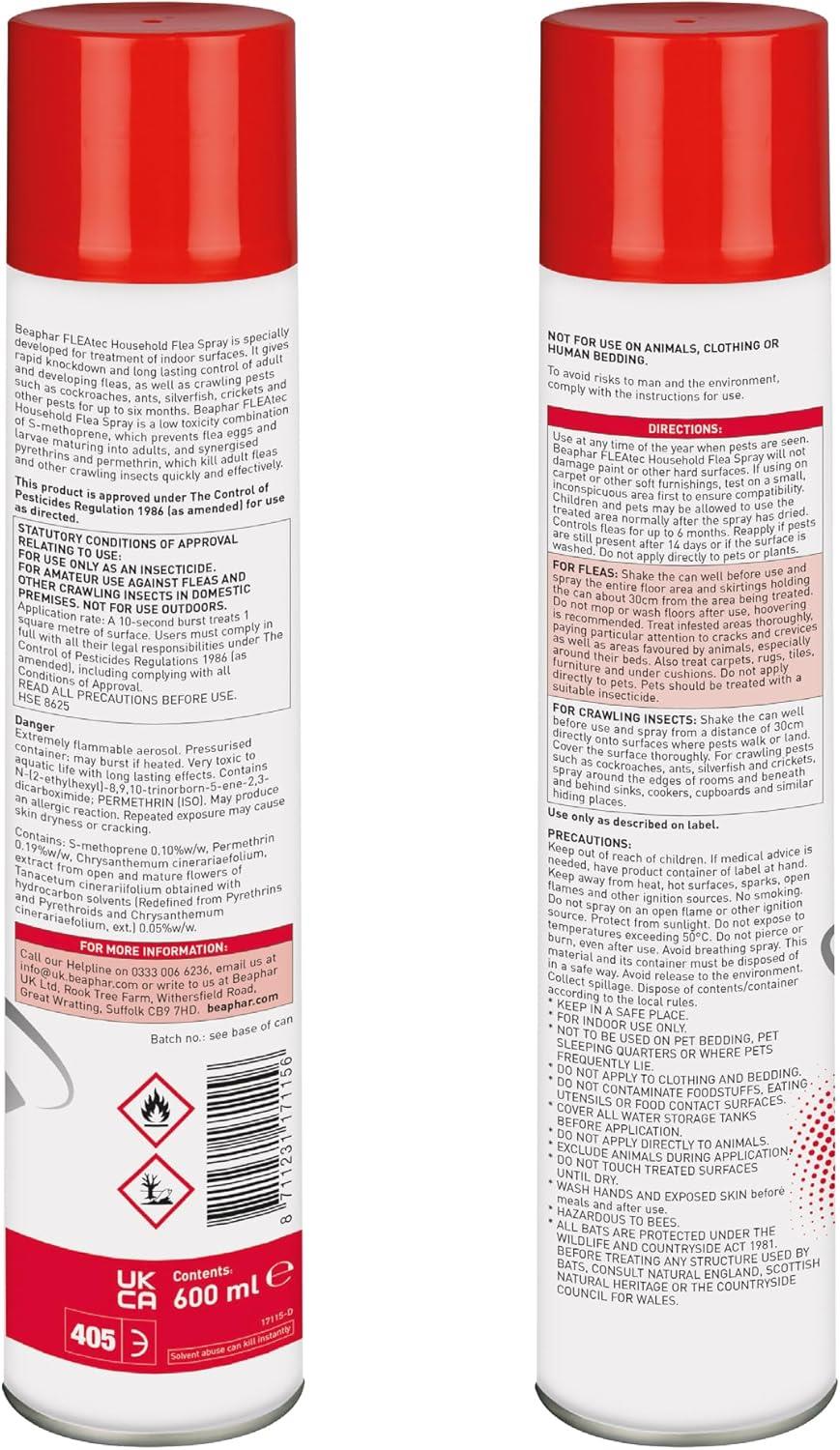 Beaphar FLEAtec Household Flea Spray 600ml