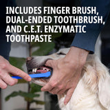 Virbac Dog Cat Toothpaste Kit Dental Toothbrush Finger Brush Poultry Flavour 70g Fish