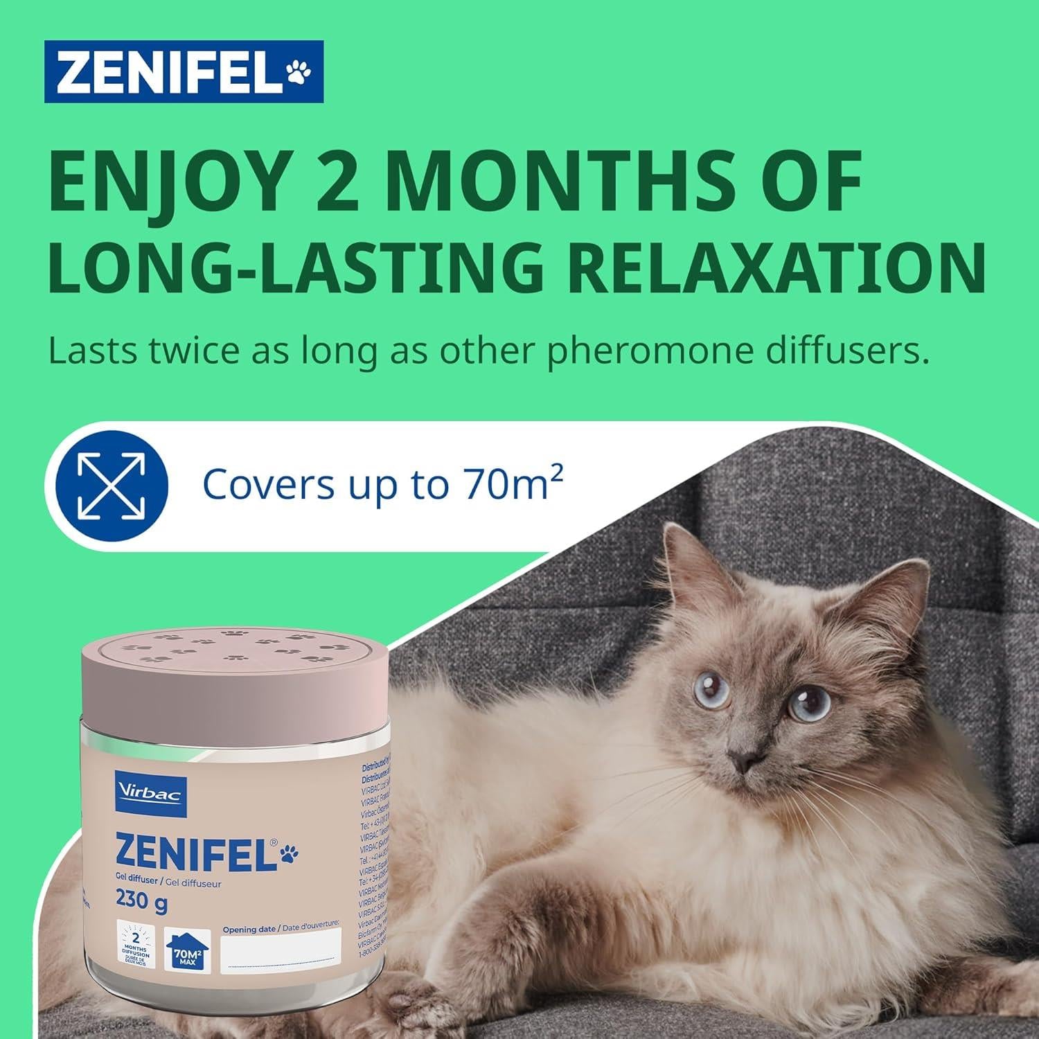 Virbac Zenifel Calming Gel Diffuser & Calming Spray For Cats Calming Pheromones Stress Relief