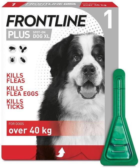 FRONTLINE Plus Flea & Tick Treatment X Large Dog (40+ kg) 1, 3, 6 Pipette Packs