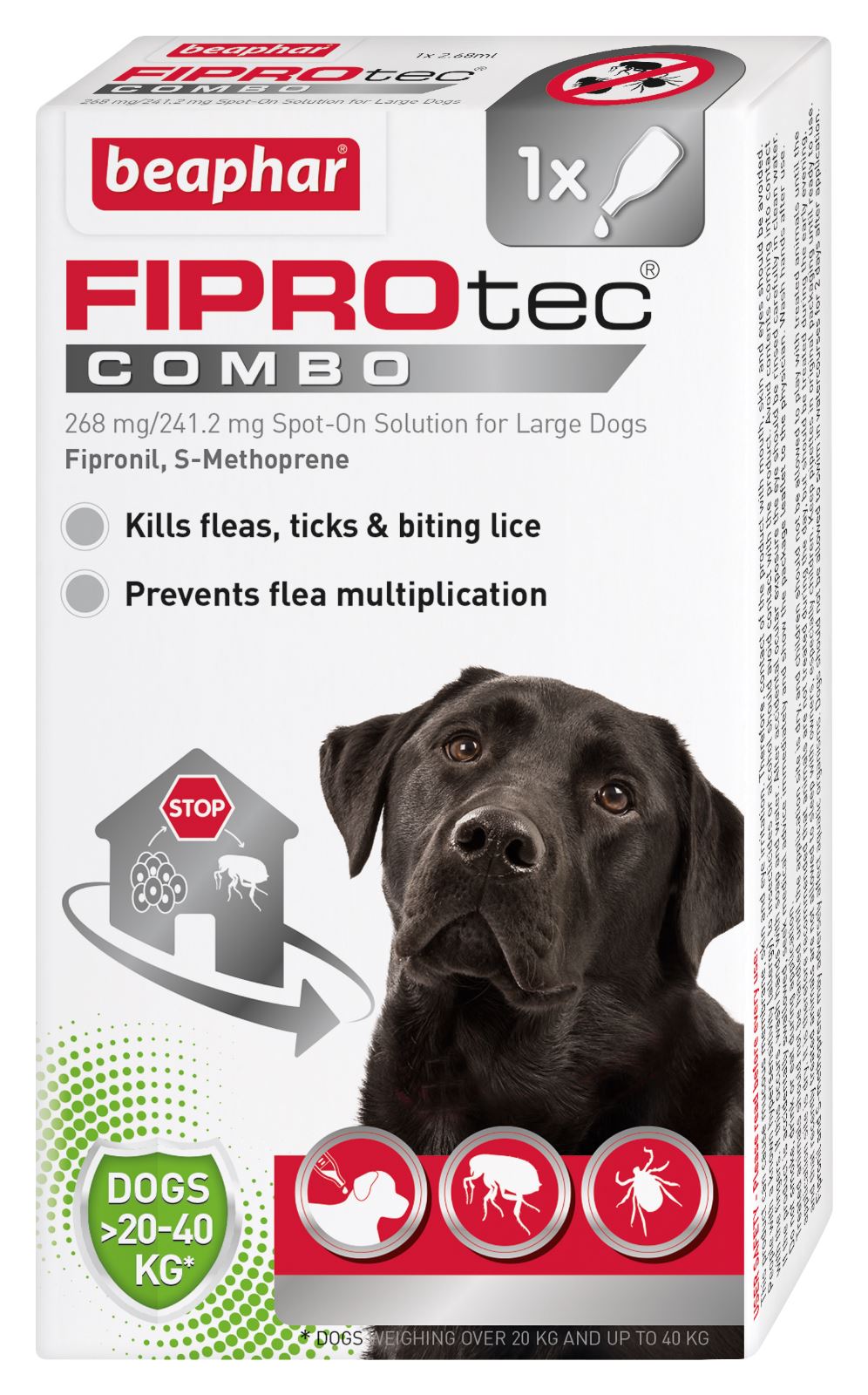 Beaphar FIPROtec COMBO Dog/Cat Flea and Tick Treatment Spot On Solution Effectiv