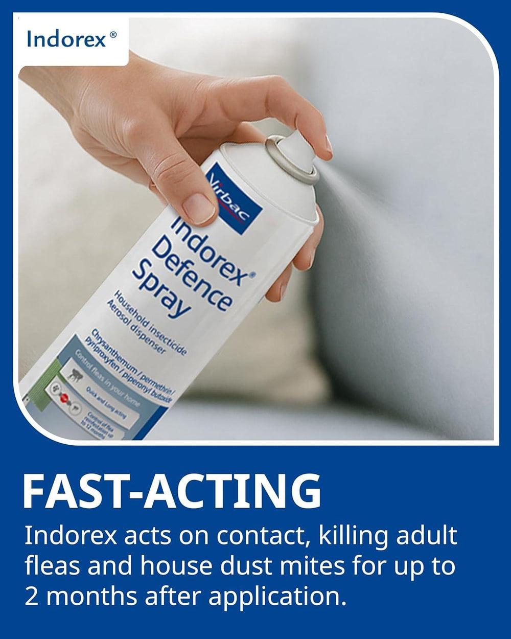 Indorex Defence Household Flea Spray Dog Cat 500ml - 12 Month Protection