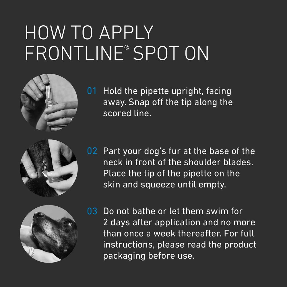 FRONTLINE SPOT ON Flea & Tick Treatment for Large Dog (20-40kg) 1, 3 and 6 Pipette