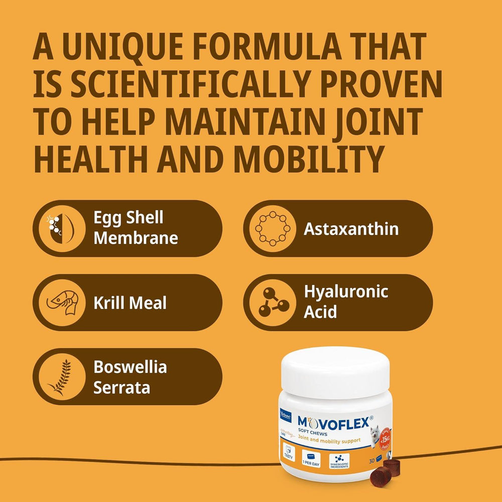 Movoflex Cat & Dog Joint & Mobility Support Supplement Highly Palatable Soft Chews x30
