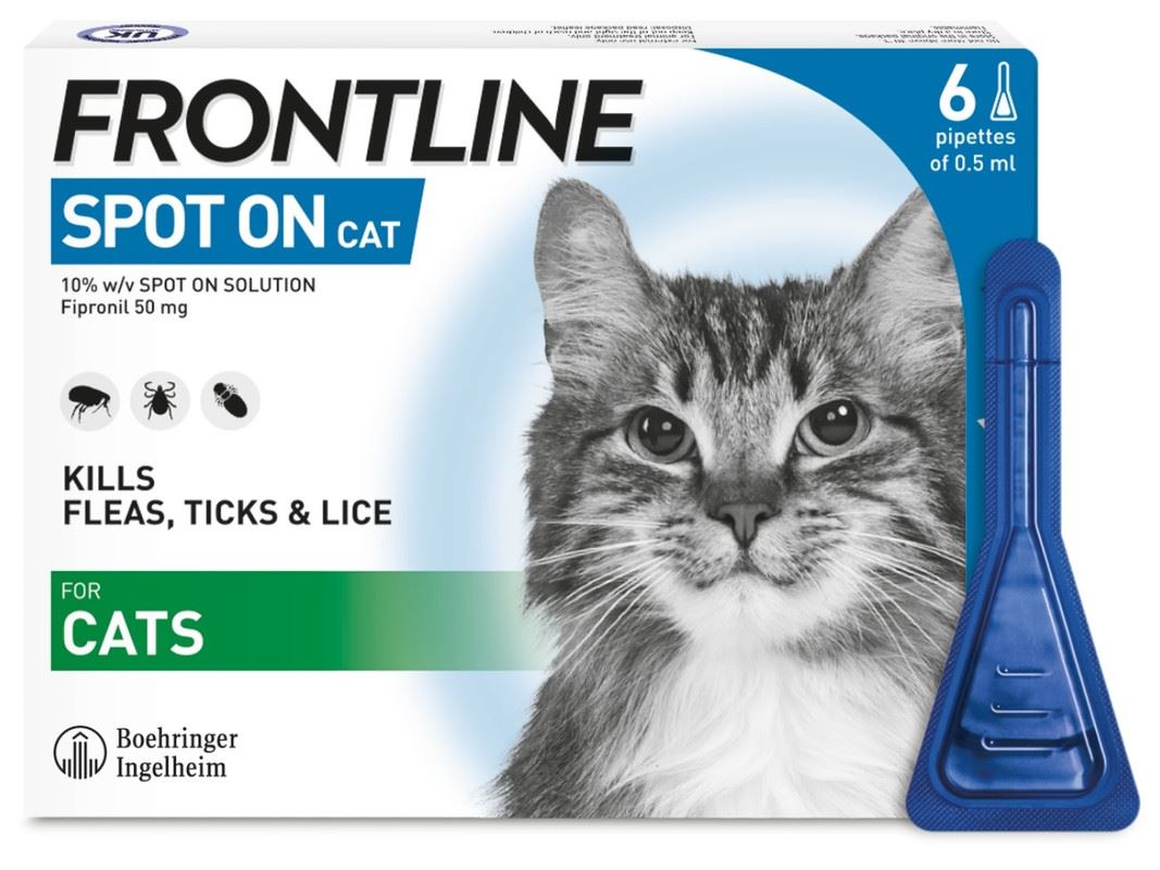 FRONTLINE SPOT ON Flea & Tick Treatment Cat 1, 3 and 6 Pipette Packs