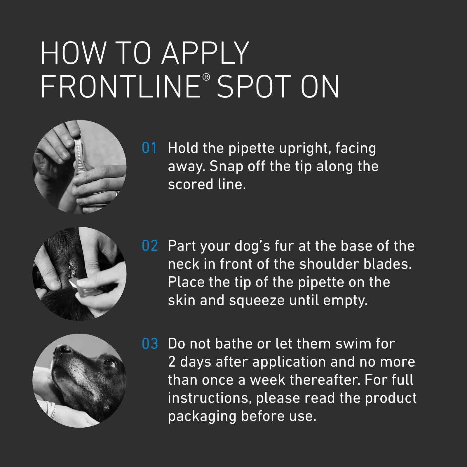 FRONTLINE Spot On Flea & Tick Treatment For Medium Dogs 10-20 kg 1, 3 and 6 Pipettes