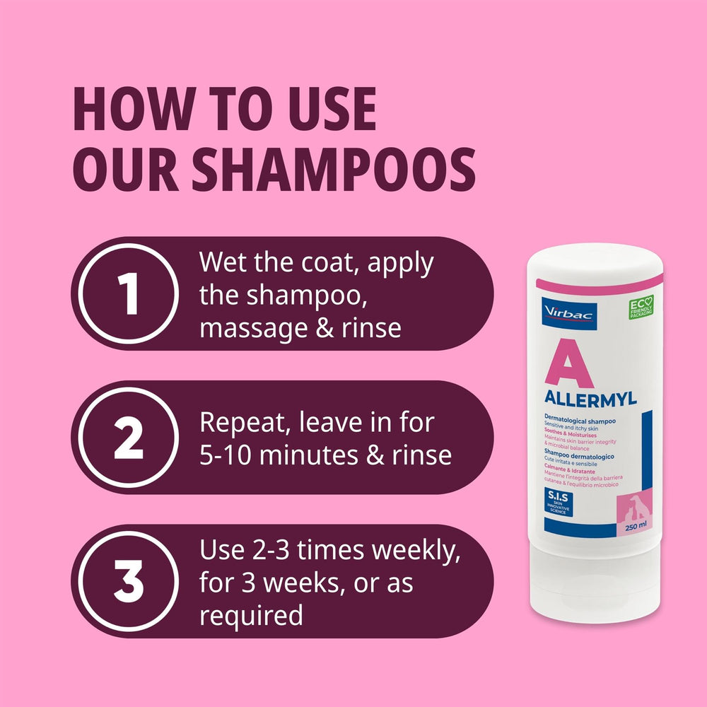 Allermyl Shampoo for Cat & Dog Sensitive or Itchy Skin