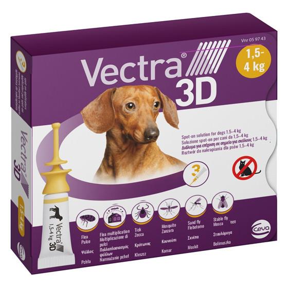 Vectra 3D Spot on Solution Flea, Ticks and Mosquito Repellent For Dogs, 3 Pipettes