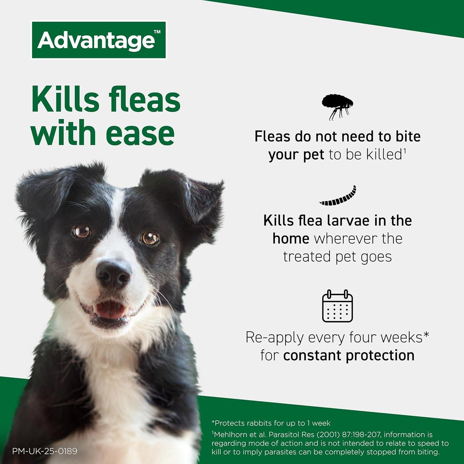 Advantage Spot On Flea Treatment for Cats, Dogs and Rabbits, 4 Pipettes