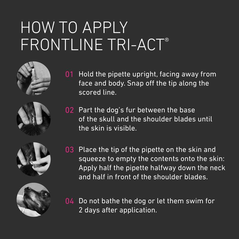 Frontline Tri-Act Spot On Flea and Tick Treatment For Small Medium and Large Dogs 3