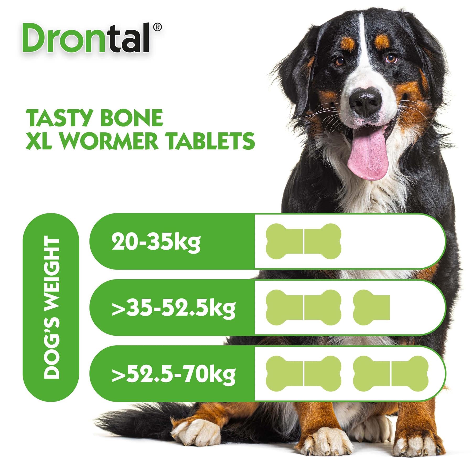 Drontal Tasty Bone XL Wormer Tablets for Large Dogs (Over 20kg)