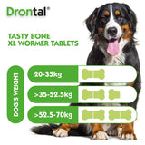 Drontal Tasty Bone XL Wormer Tablets for Large Dogs (Over 20kg)
