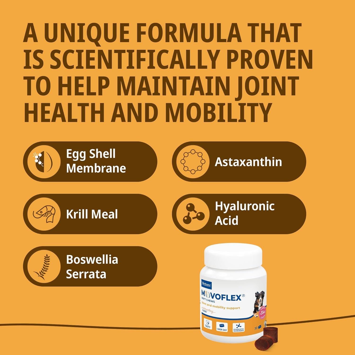 Virbac Movoflex Joints & Mobility Supplement for Large Dogs >35Kg x30