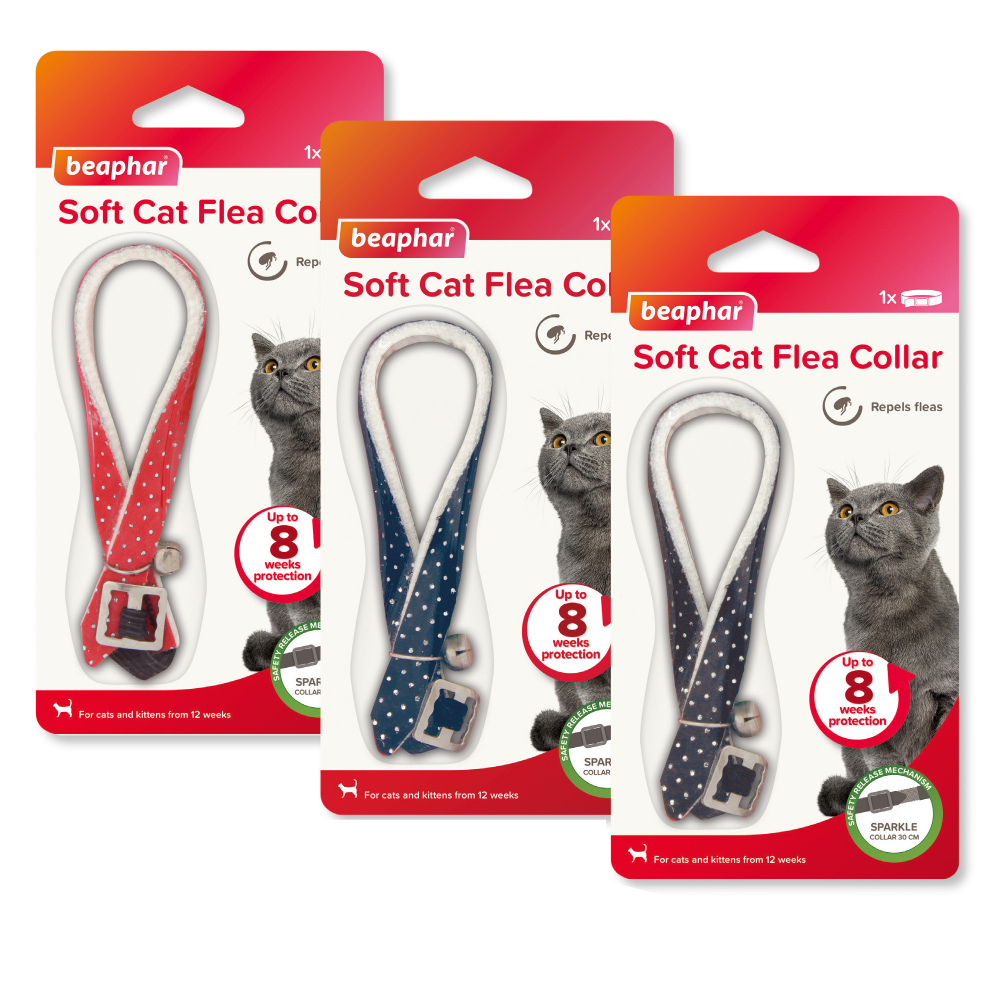 Beaphar Cat Flea Collar Red, Blue & Black FOR FLEAS TREATMENT UK STOCK FREE POST