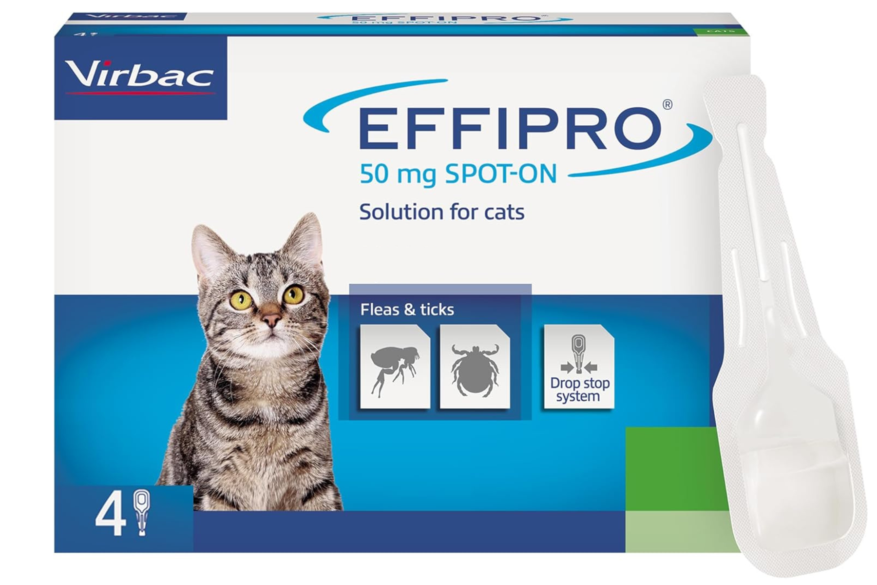 Effipro Spot On Flea Treatment AVM-GSL For Pets Cats & Dogs 4 Pipettes With Fipronil
