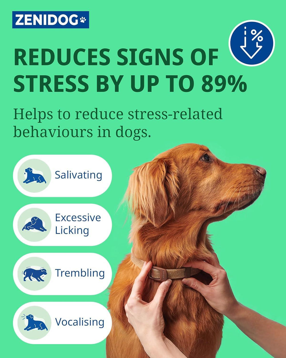 Virbac Zenidog Collar Calming Pheromones Stress Relief for Medium to Large Dogs